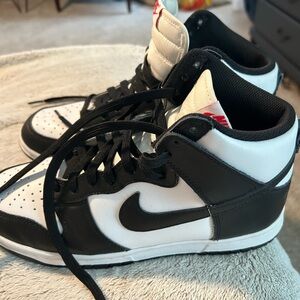 Nike Black and White Dunks Hightops